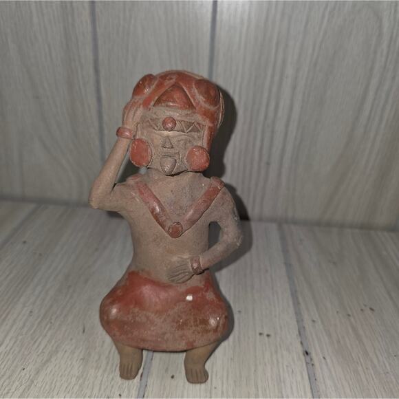 Vtg Aztec Mayan Terracotta Clay Pottery Tribal Art Figurine Incense Burner? - Picture 1 of 6